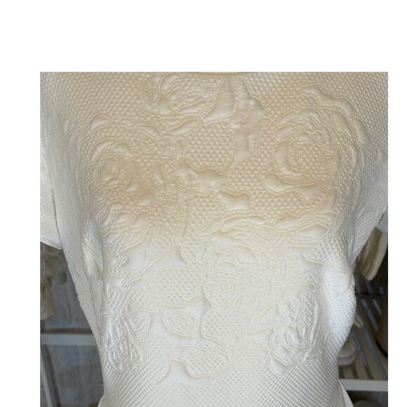 Just Taylor Women's Size 8 White Floral Fit & Flare Inverted Pleat Dress #0246 - Picture 6 of 14